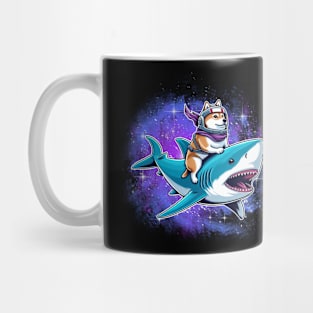 Corgi Riding Shark Jaw some Dog Lover Gifts Space Galaxy Mug